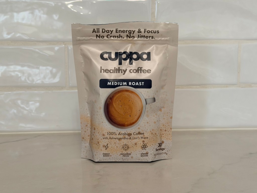 Cuppa Mushroom coffee on kitchen counter